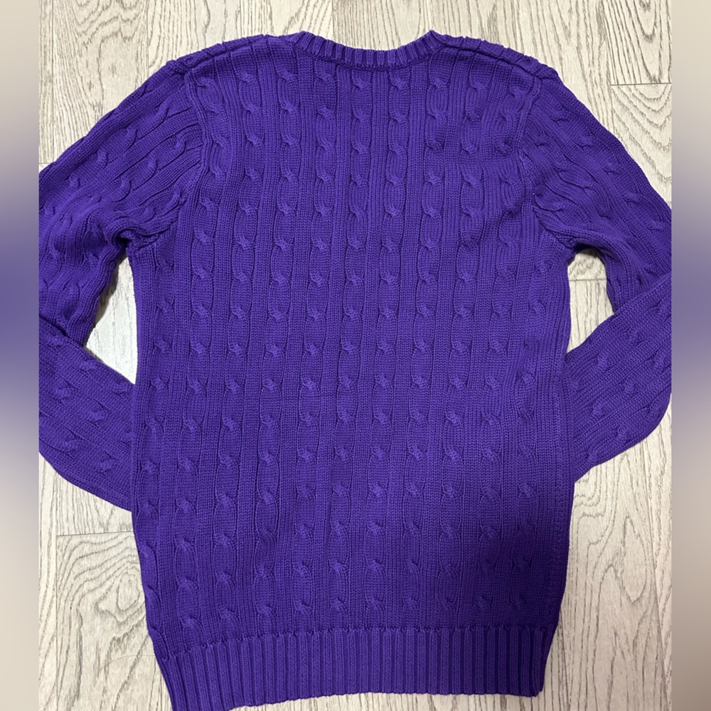 Vintage Ralph Lauren V-Neck Purple Sweater - Picture 4 of 4